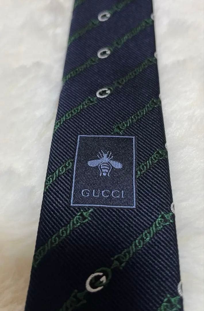 新品 GUCCI グッチ ネクタイ インターロッキングGチェーンシルク 現行品