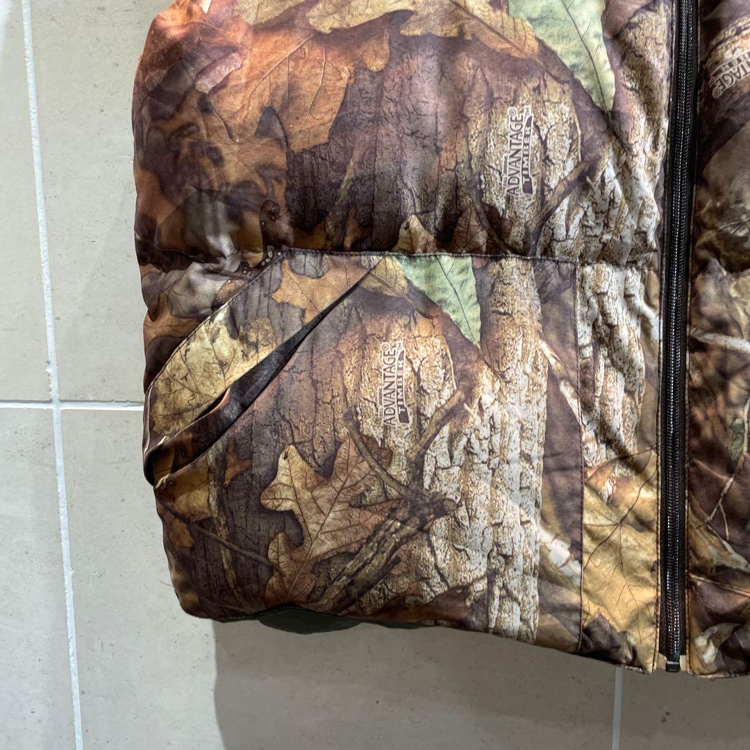 00s L.L.Bean リアルツリー リバーシブル ダウンベスト グリーン