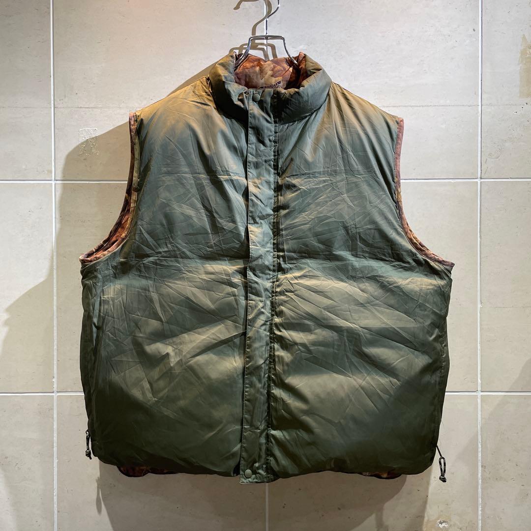 00s L.L.Bean リアルツリー リバーシブル ダウンベスト グリーン