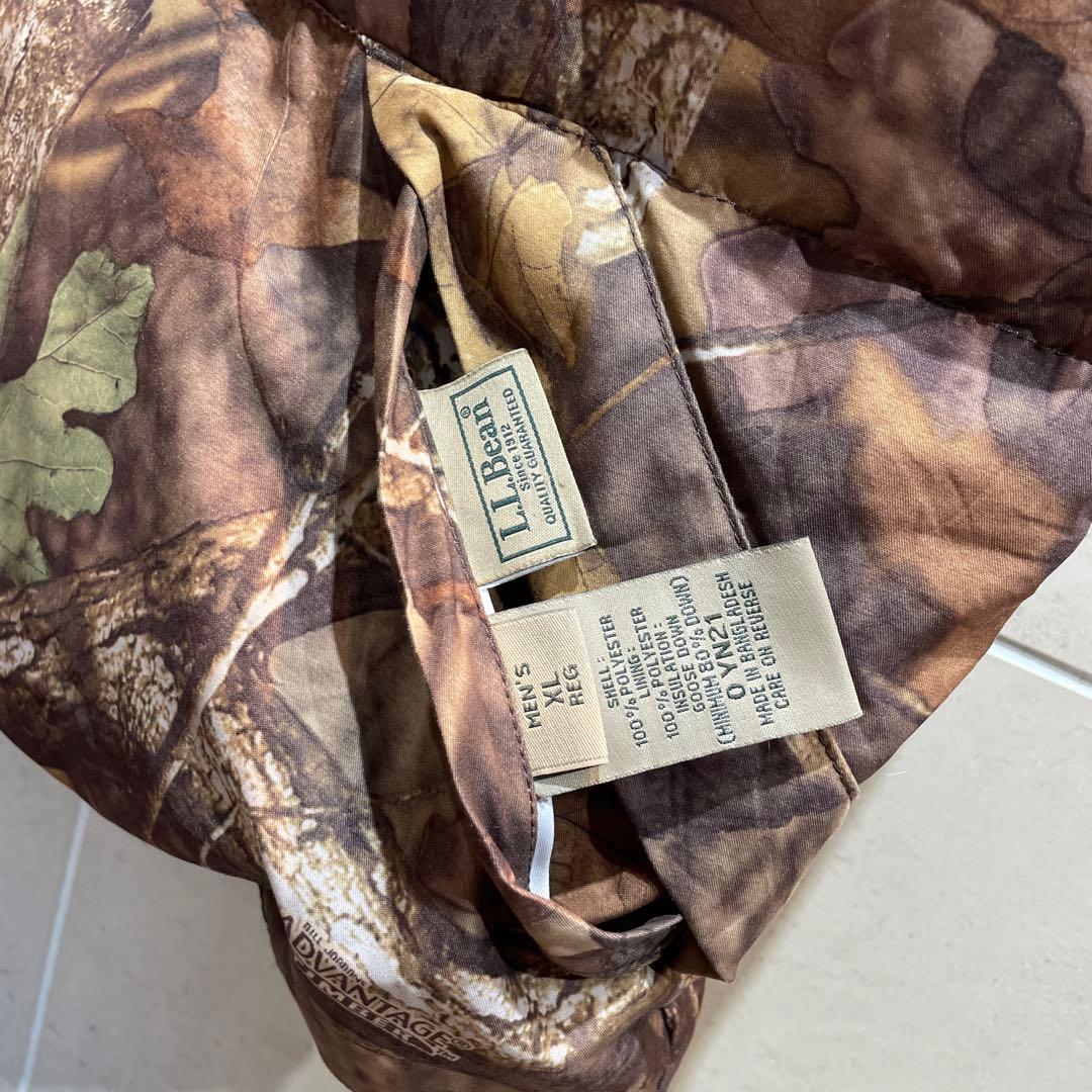 00s L.L.Bean リアルツリー リバーシブル ダウンベスト グリーン