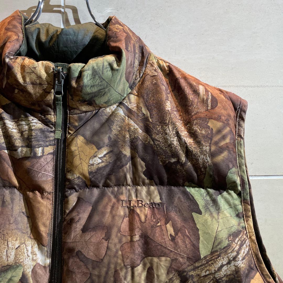 00s L.L.Bean リアルツリー リバーシブル ダウンベスト グリーン