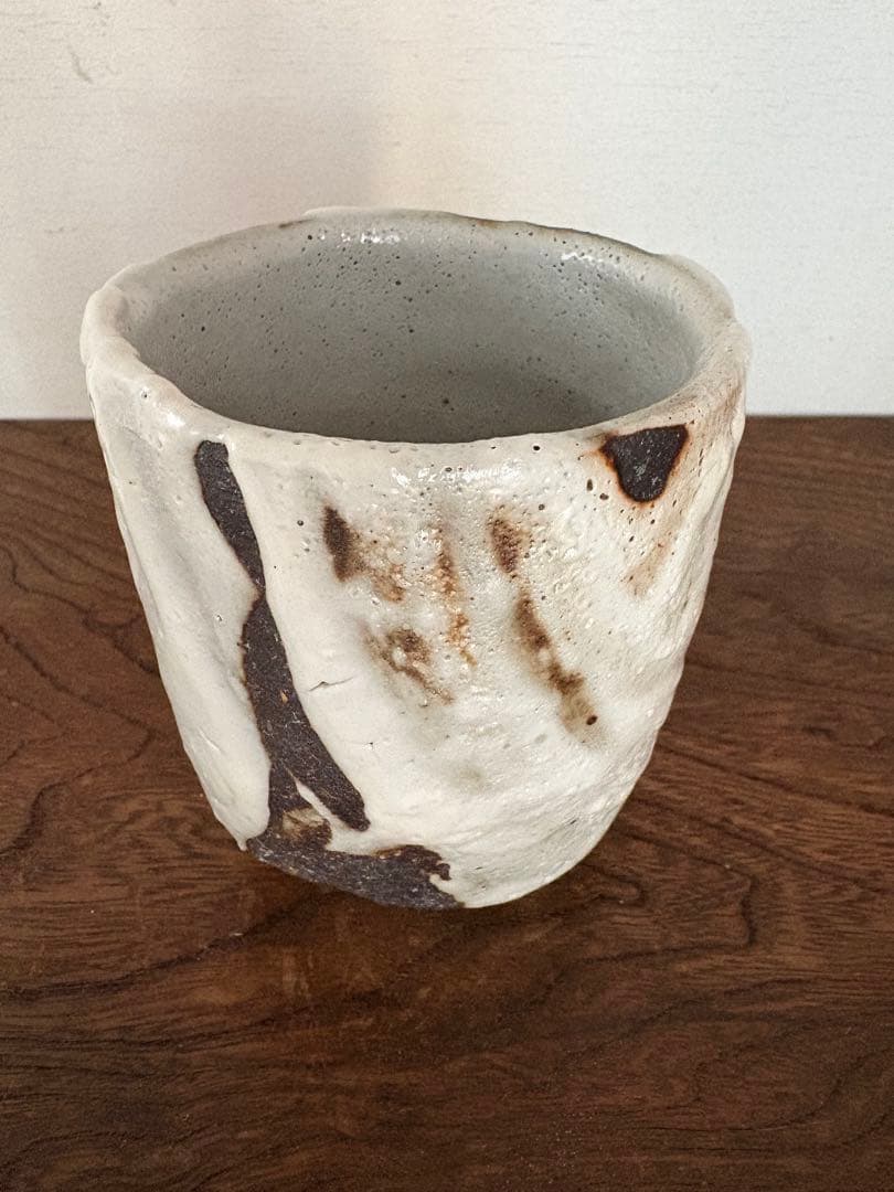 未使用品　松崎健　志埜打掛湯呑　共箱　初窯