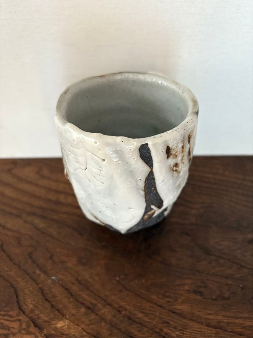 未使用品　松崎健　志埜打掛湯呑　共箱　初窯