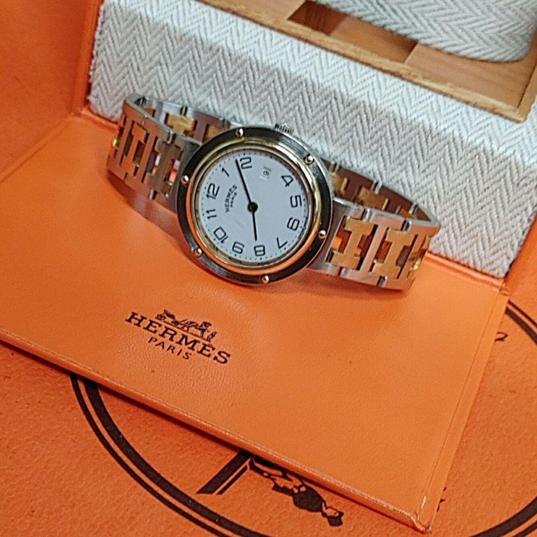 エルメス時計/極極極美品クリッパー/新品電池新品仕上げ正常稼働品/ボーイズサイズ