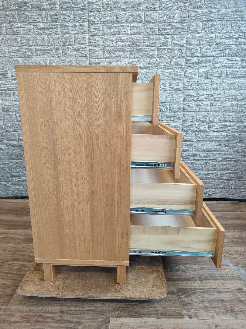 MUJI 無印良品 廃盤品 チェスト 4段 タモ材