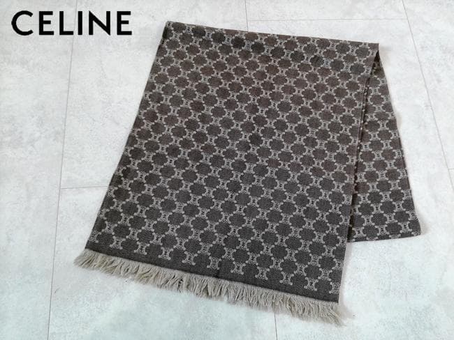 美品 CELINEセリーヌ マカダム トリオンフ マフラー ストール ビンテージ