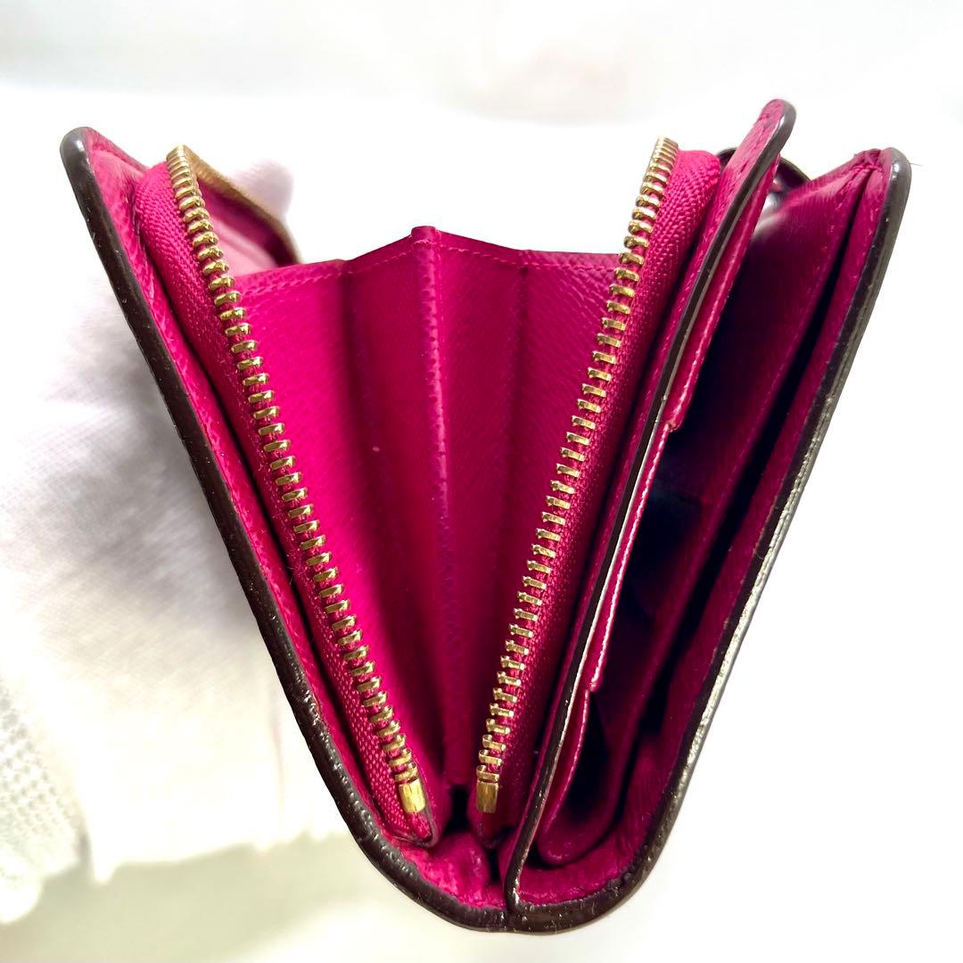 【美品】 ルイヴィトン モノグラム ペルフォ コンパクトジップ フューシャ