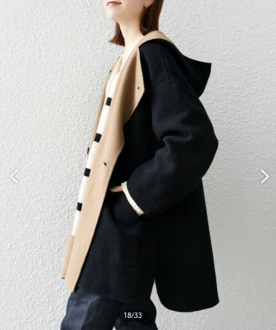 美品☆SHIPS any: リバー フーディー ポンチョ ハーフ コート