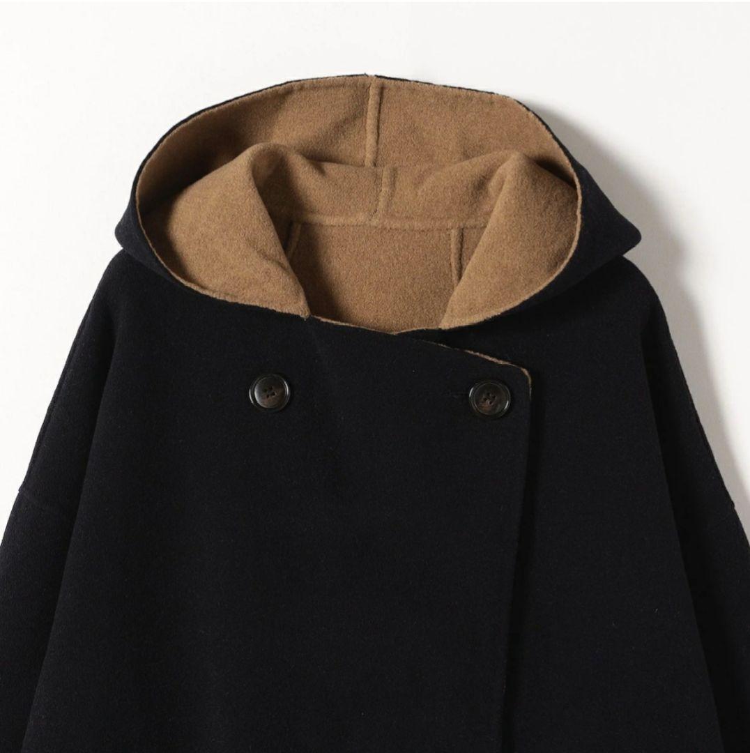 美品☆SHIPS any: リバー フーディー ポンチョ ハーフ コート