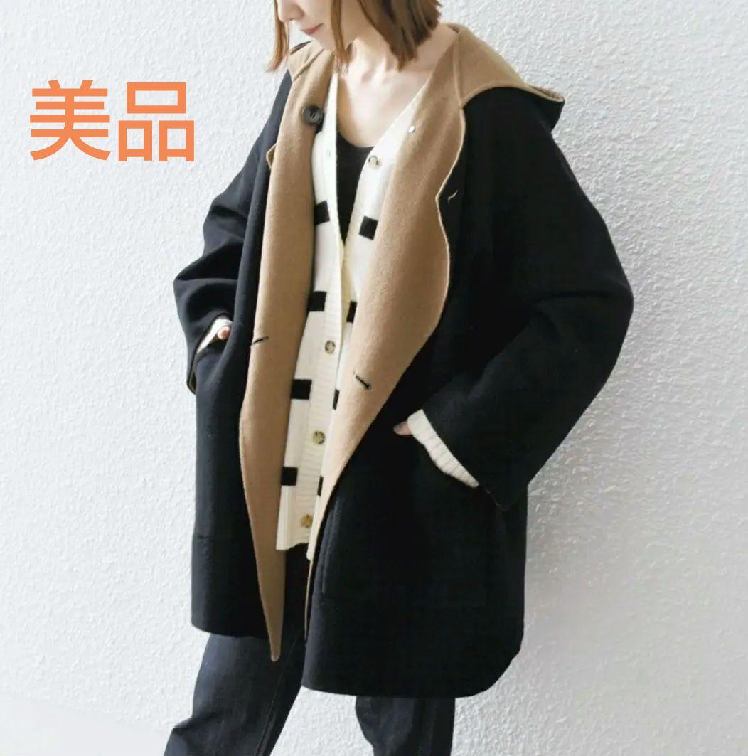 美品☆SHIPS any: リバー フーディー ポンチョ ハーフ コート