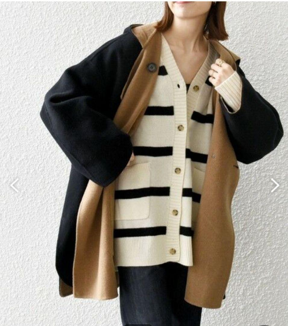 美品☆SHIPS any: リバー フーディー ポンチョ ハーフ コート