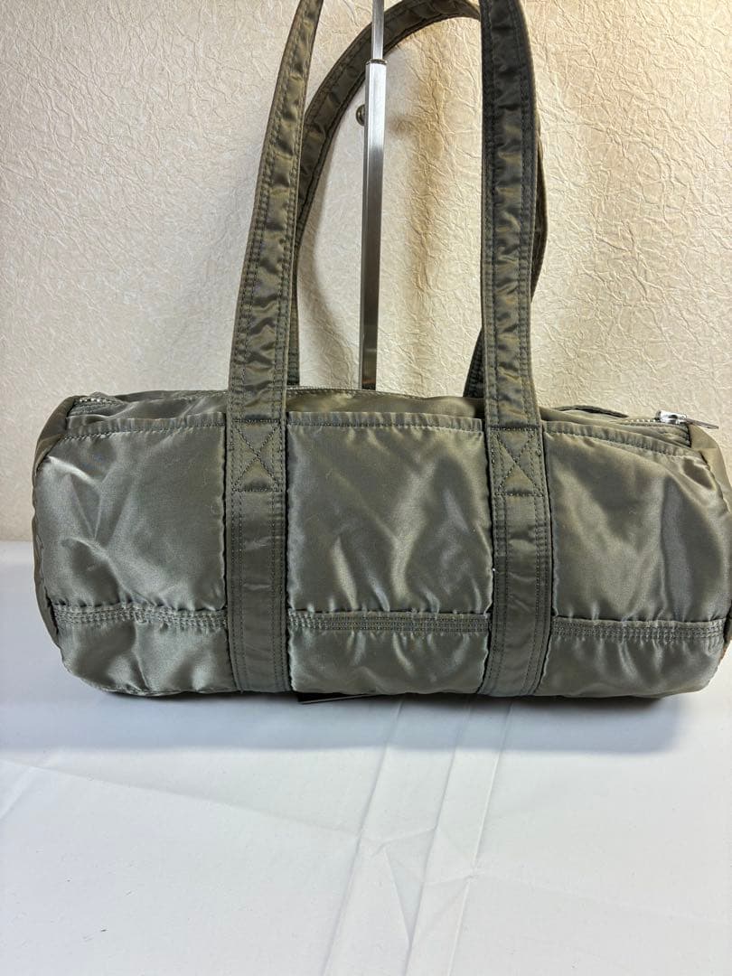 [未使用級] PORTER タンカードラムバッグ ミニボストンシルバーグレー S
