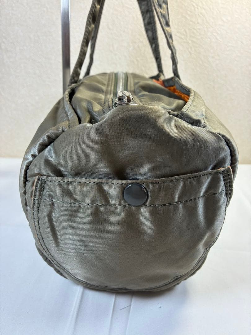 [未使用級] PORTER タンカードラムバッグ ミニボストンシルバーグレー S