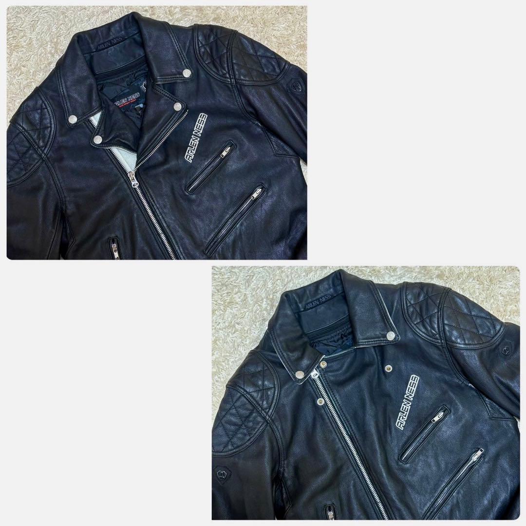 402希少XXL◎アレンネス レザーライダース 本革 ライティングジャケット