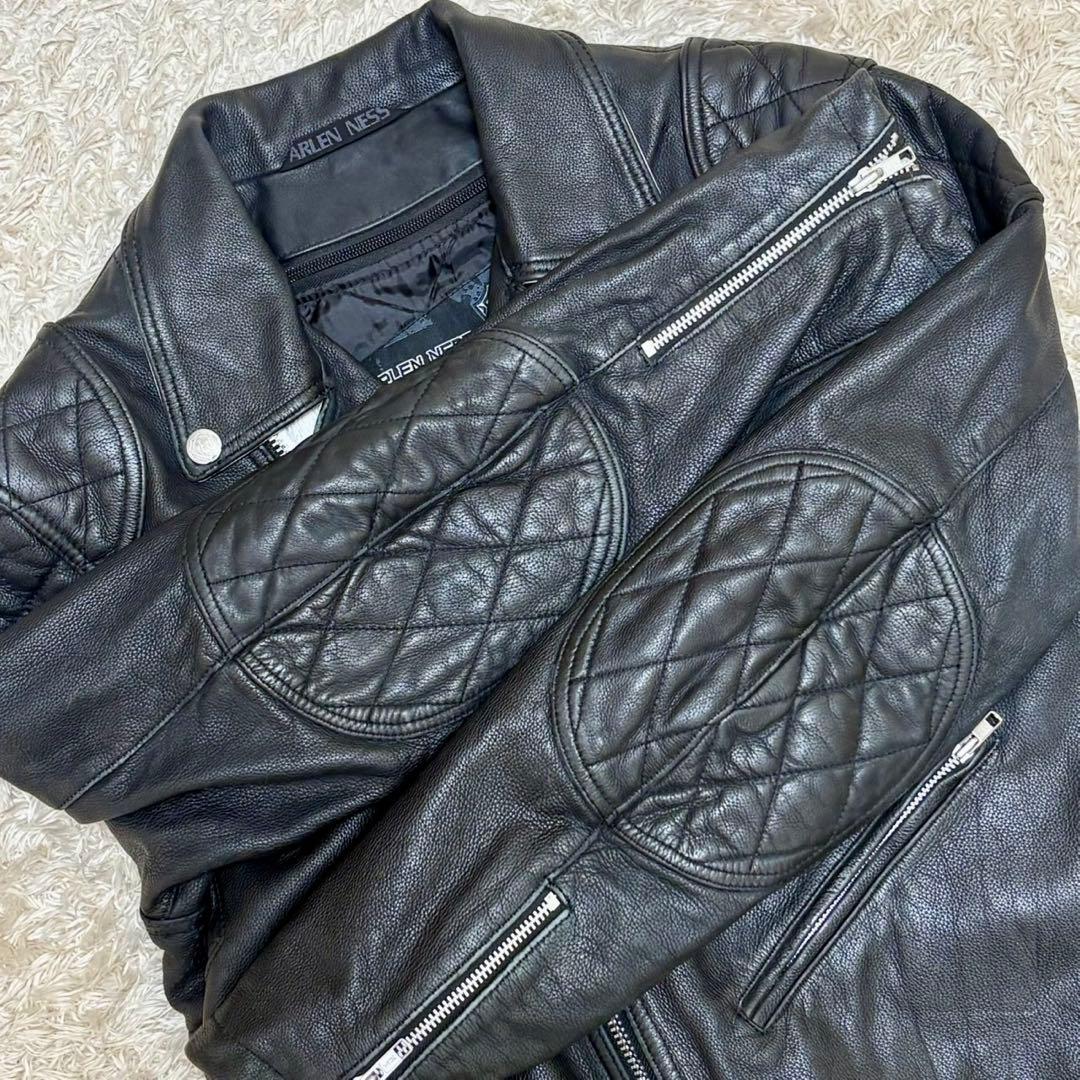 402希少XXL◎アレンネス レザーライダース 本革 ライティングジャケット