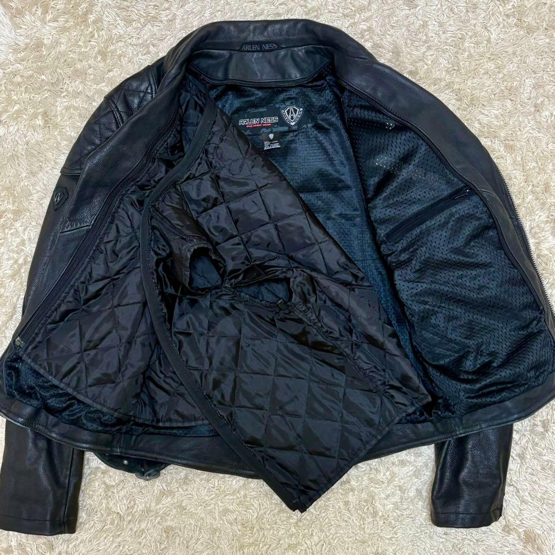 402希少XXL◎アレンネス レザーライダース 本革 ライティングジャケット