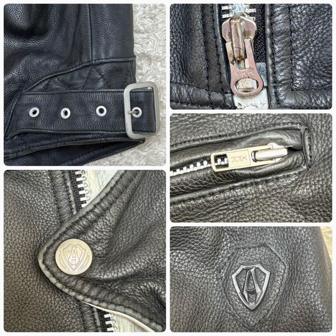 402希少XXL◎アレンネス レザーライダース 本革 ライティングジャケット