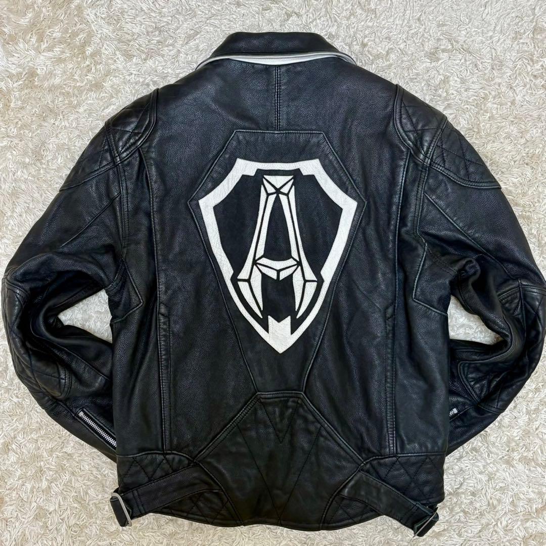 402希少XXL◎アレンネス レザーライダース 本革 ライティングジャケット