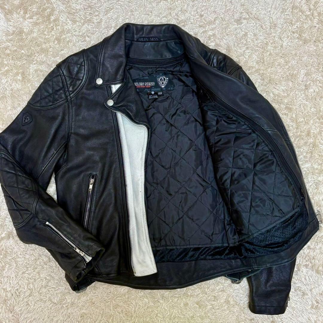 402希少XXL◎アレンネス レザーライダース 本革 ライティングジャケット