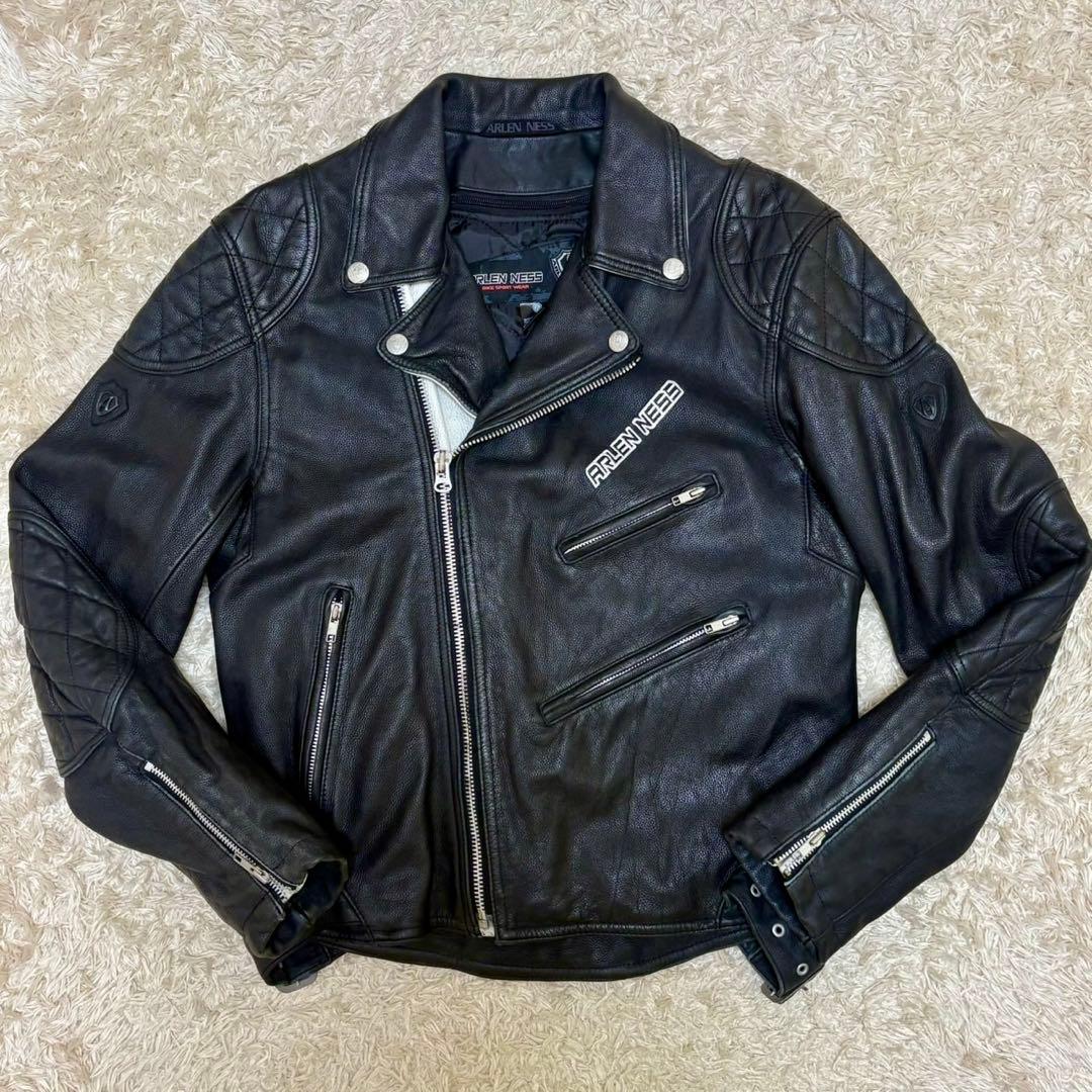 402希少XXL◎アレンネス レザーライダース 本革 ライティングジャケット