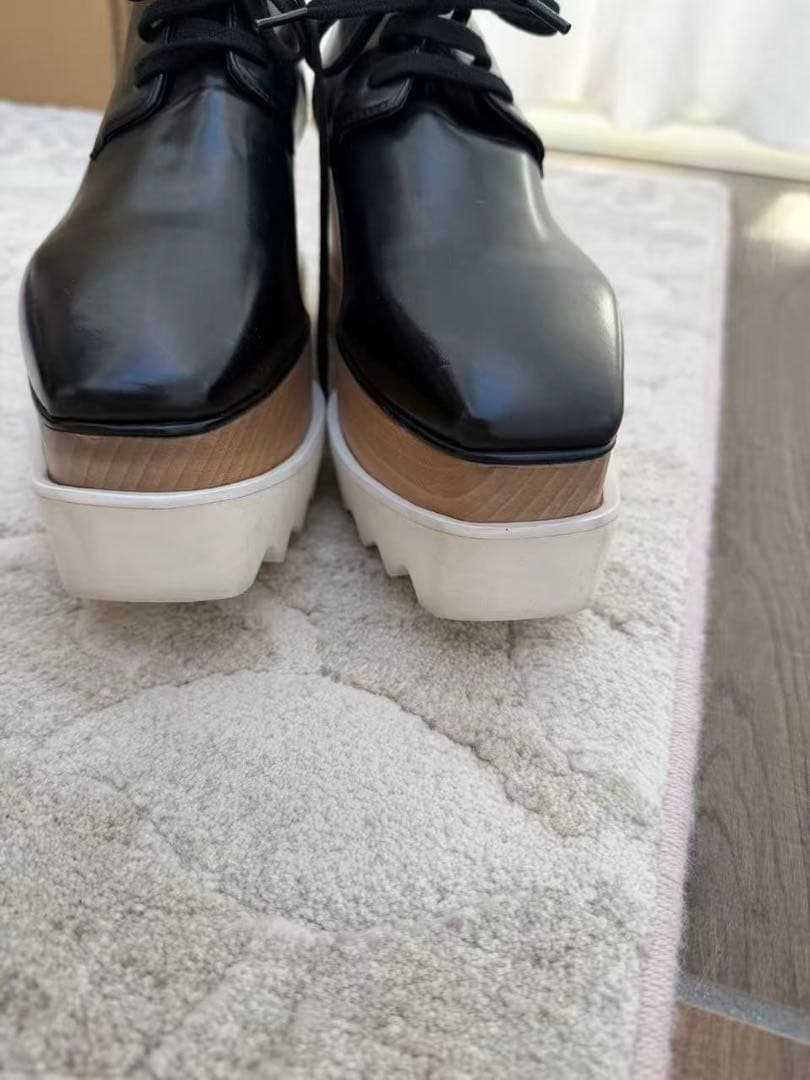 ステラマッカートニー　ブラックレザー 厚底スニーカー　35