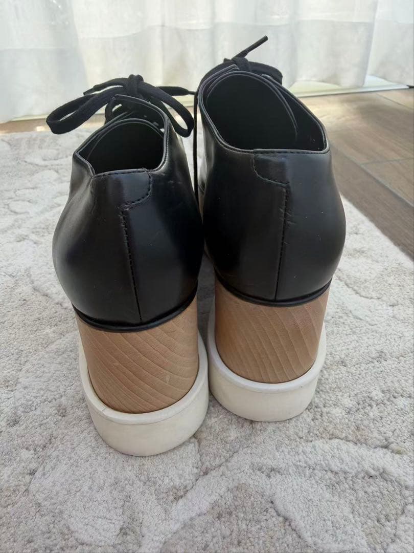 ステラマッカートニー　ブラックレザー 厚底スニーカー　35