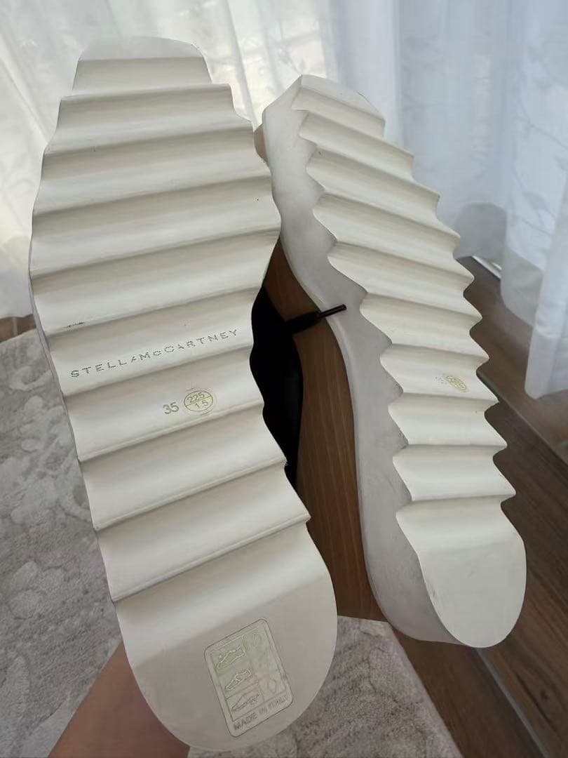 ステラマッカートニー　ブラックレザー 厚底スニーカー　35