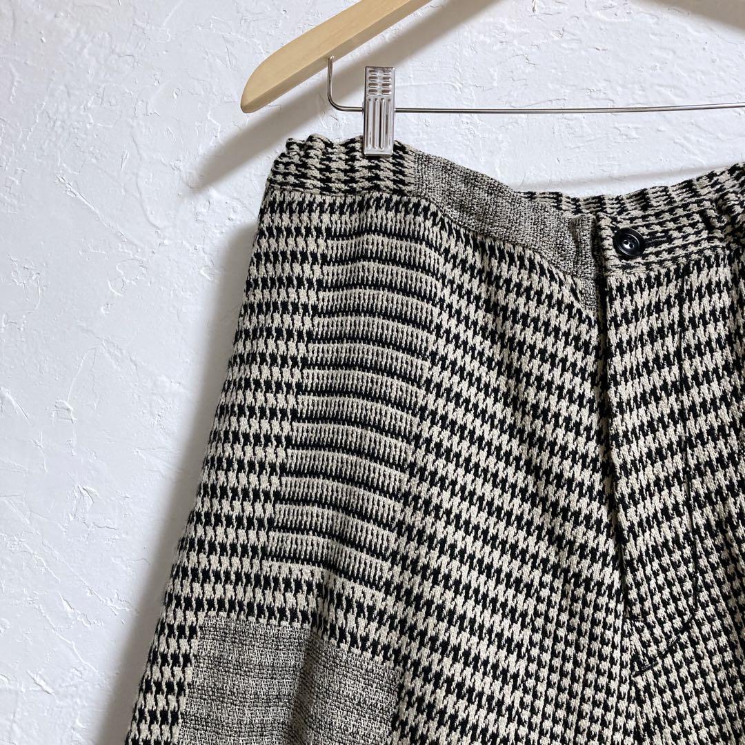 Y's　ワイズ　ヨウジヤマモト　サルエルパンツ　千鳥柄　ボタン　ワイド　M