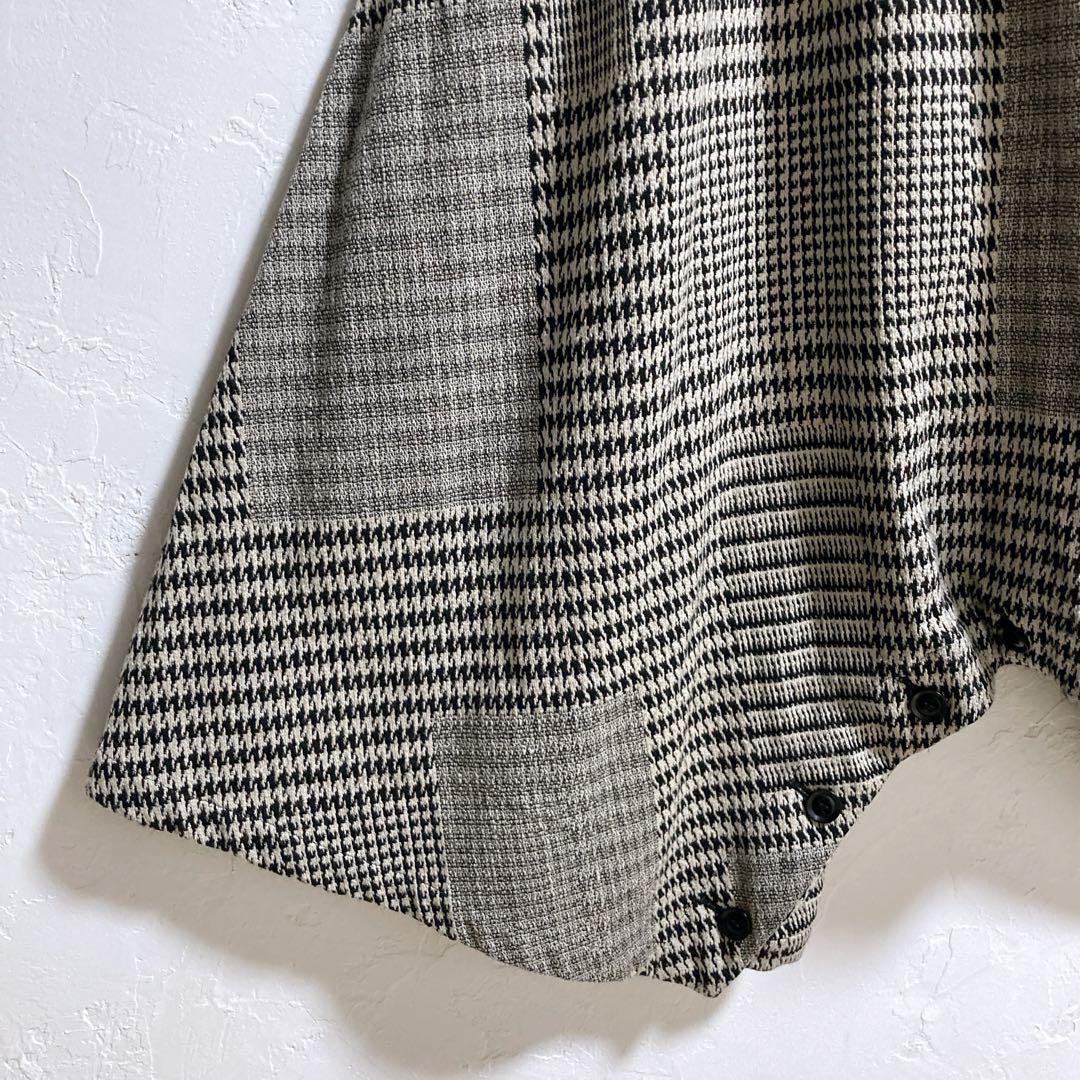 Y's　ワイズ　ヨウジヤマモト　サルエルパンツ　千鳥柄　ボタン　ワイド　M