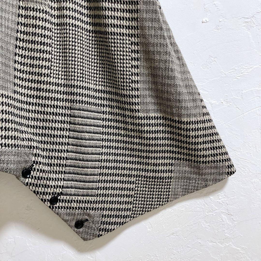 Y's　ワイズ　ヨウジヤマモト　サルエルパンツ　千鳥柄　ボタン　ワイド　M