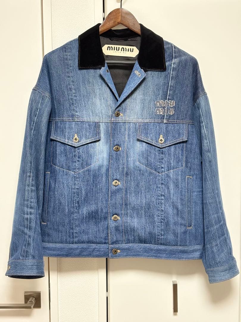 MIU MIU アップサイクルデニムジャケット 38 ミュウミュウ