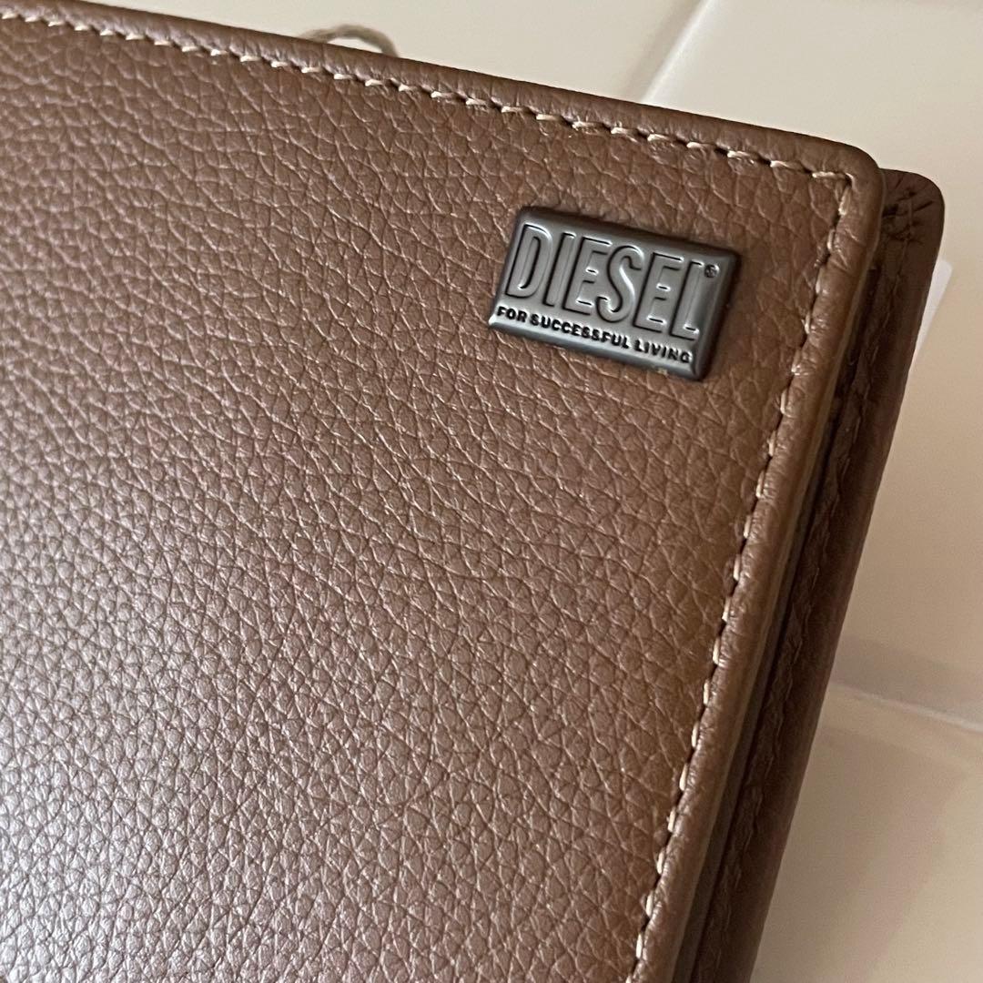 【◎です】 ディーゼル ロゴ レザー 本革 折り財布　ブラウン
