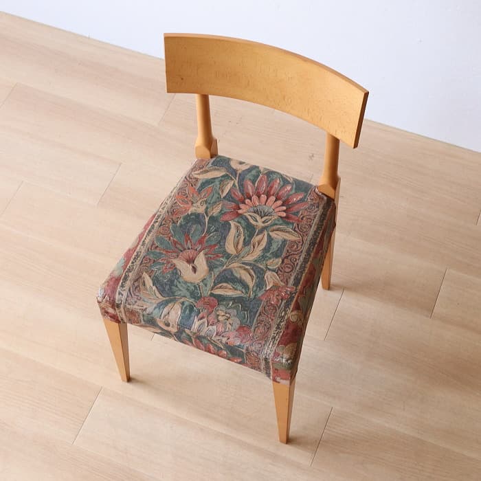 ヴィンテージ 飛騨産業 肘付イス 古家具 無垢材 ブナ材 カバーリング①