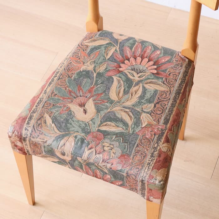 ヴィンテージ 飛騨産業 肘付イス 古家具 無垢材 ブナ材 カバーリング①