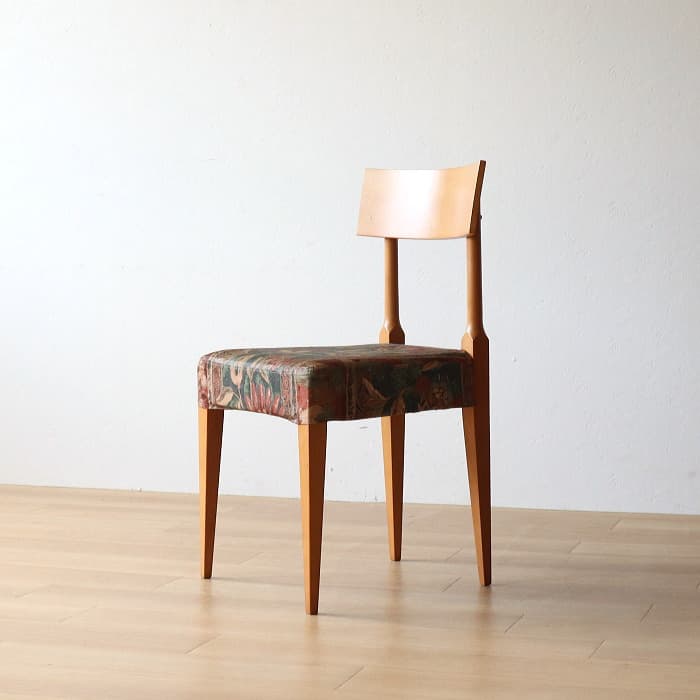 ヴィンテージ 飛騨産業 肘付イス 古家具 無垢材 ブナ材 カバーリング①