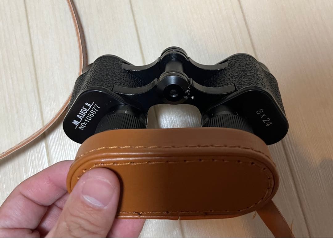 【カトーココノカドー】日本陸軍　将校用双眼鏡　レプリカ　革ケース付き美品