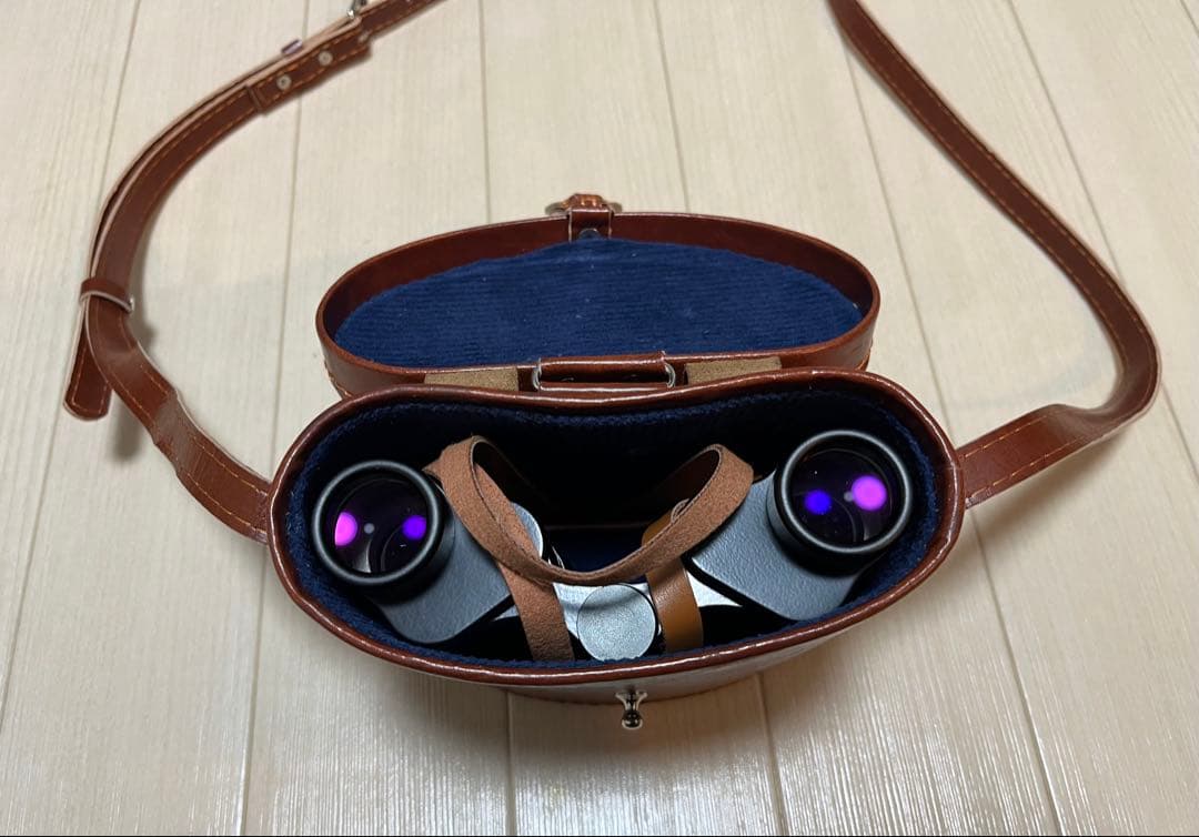 【カトーココノカドー】日本陸軍　将校用双眼鏡　レプリカ　革ケース付き美品