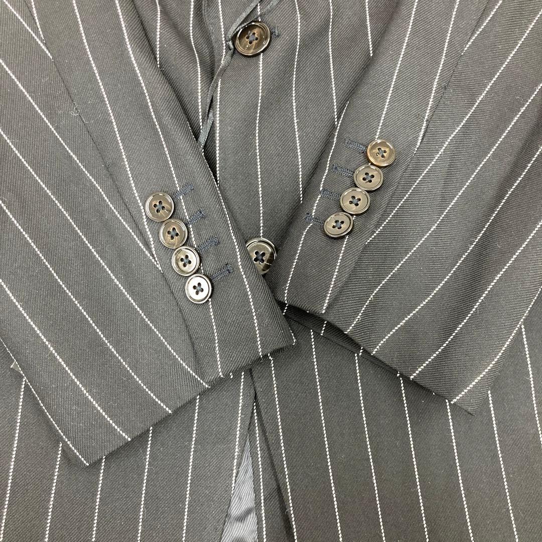 ZARA ストライプスーツ メンズ　ブラック　セット　テーラードジャケット