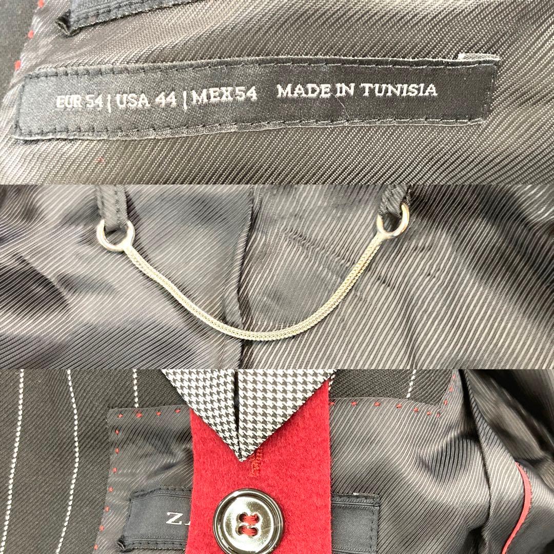 ZARA ストライプスーツ メンズ　ブラック　セット　テーラードジャケット