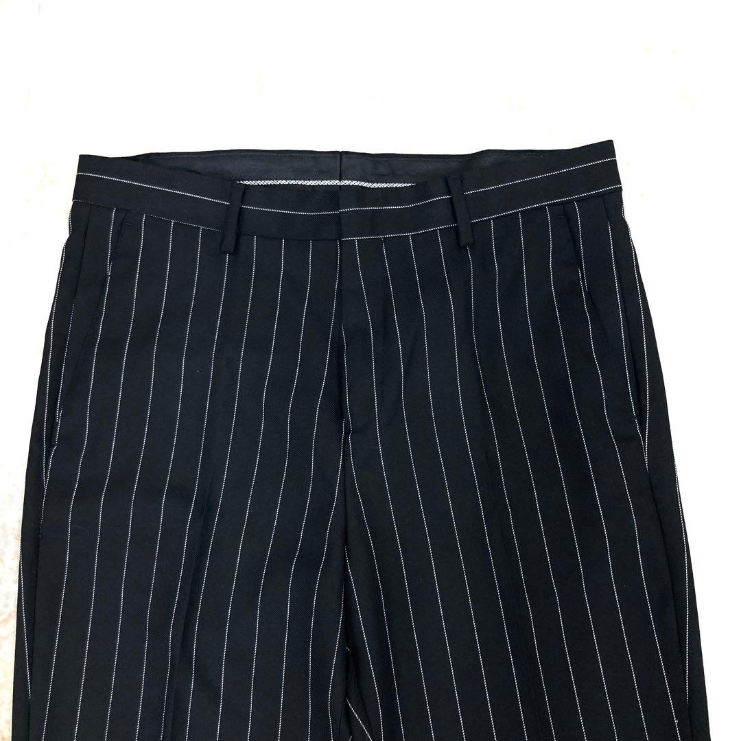 ZARA ストライプスーツ メンズ　ブラック　セット　テーラードジャケット