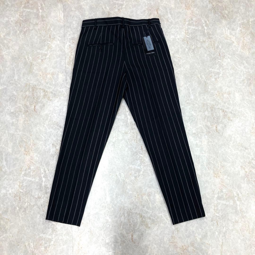 ZARA ストライプスーツ メンズ　ブラック　セット　テーラードジャケット