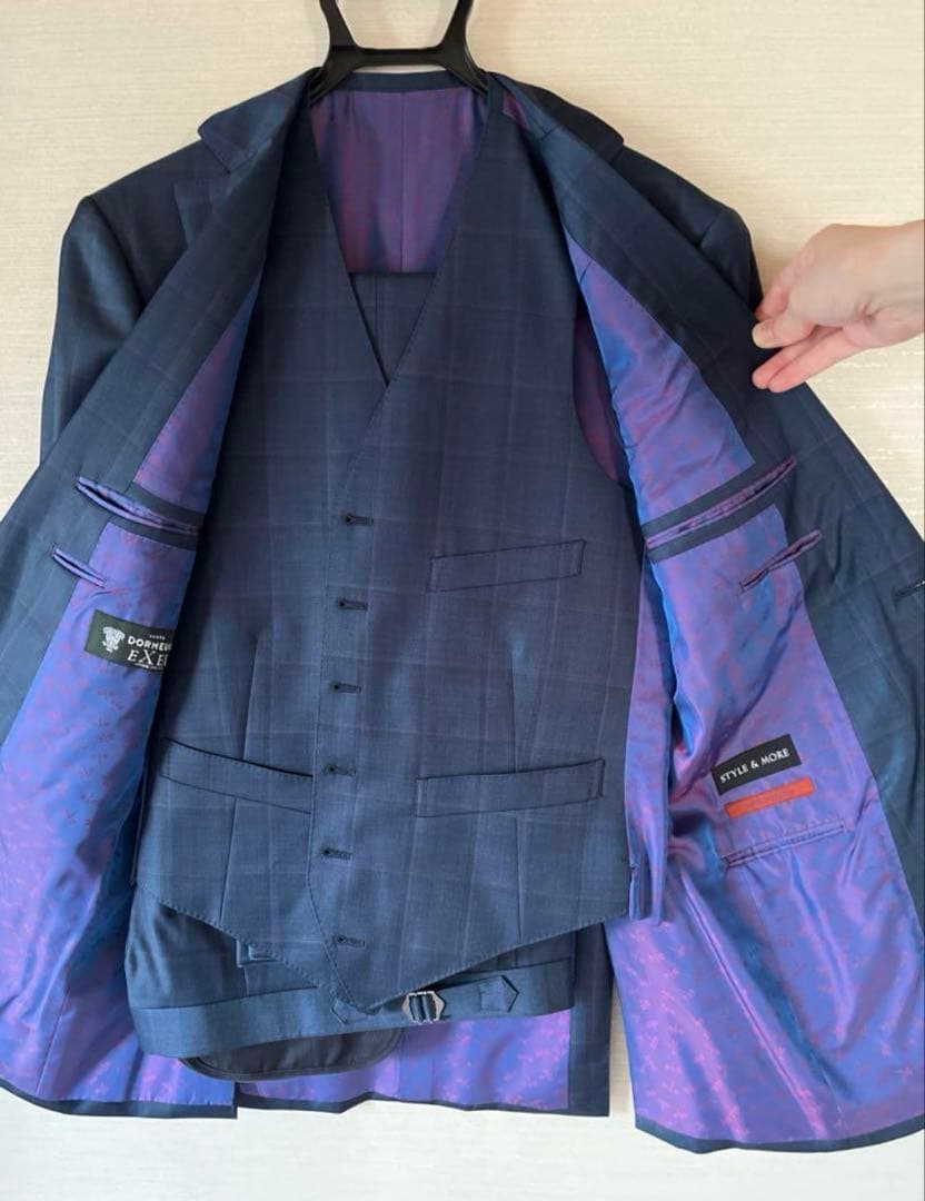 イタリア製エルメネジルドゼニアトラベラー英国製ドーメル 三揃スーツオールシーズン