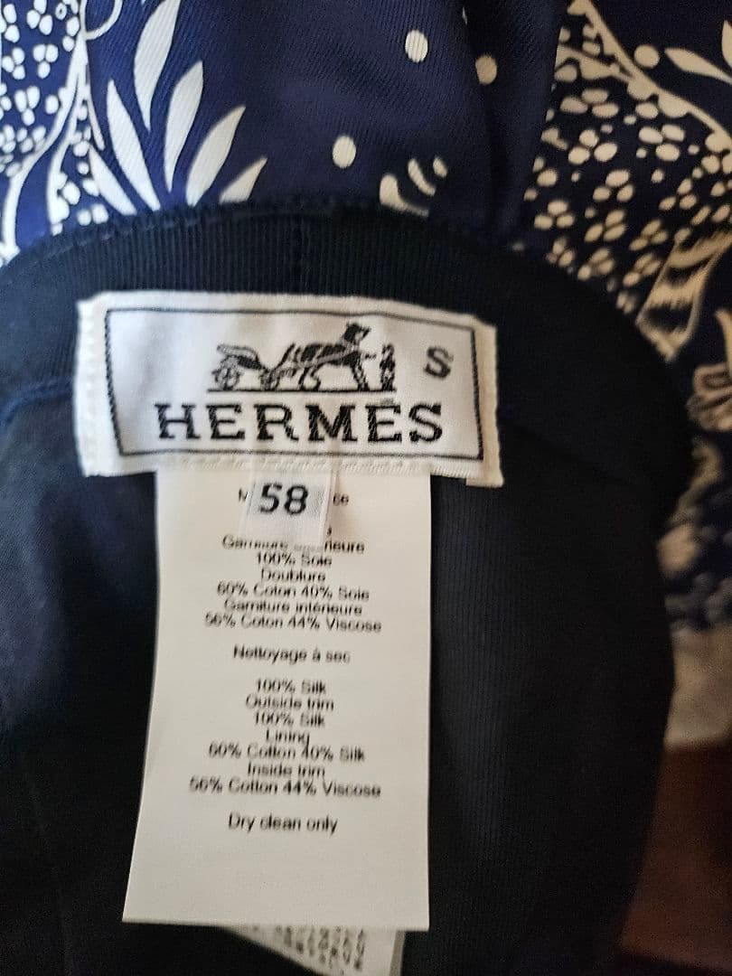 ネイビー 花柄 アウトドアハット