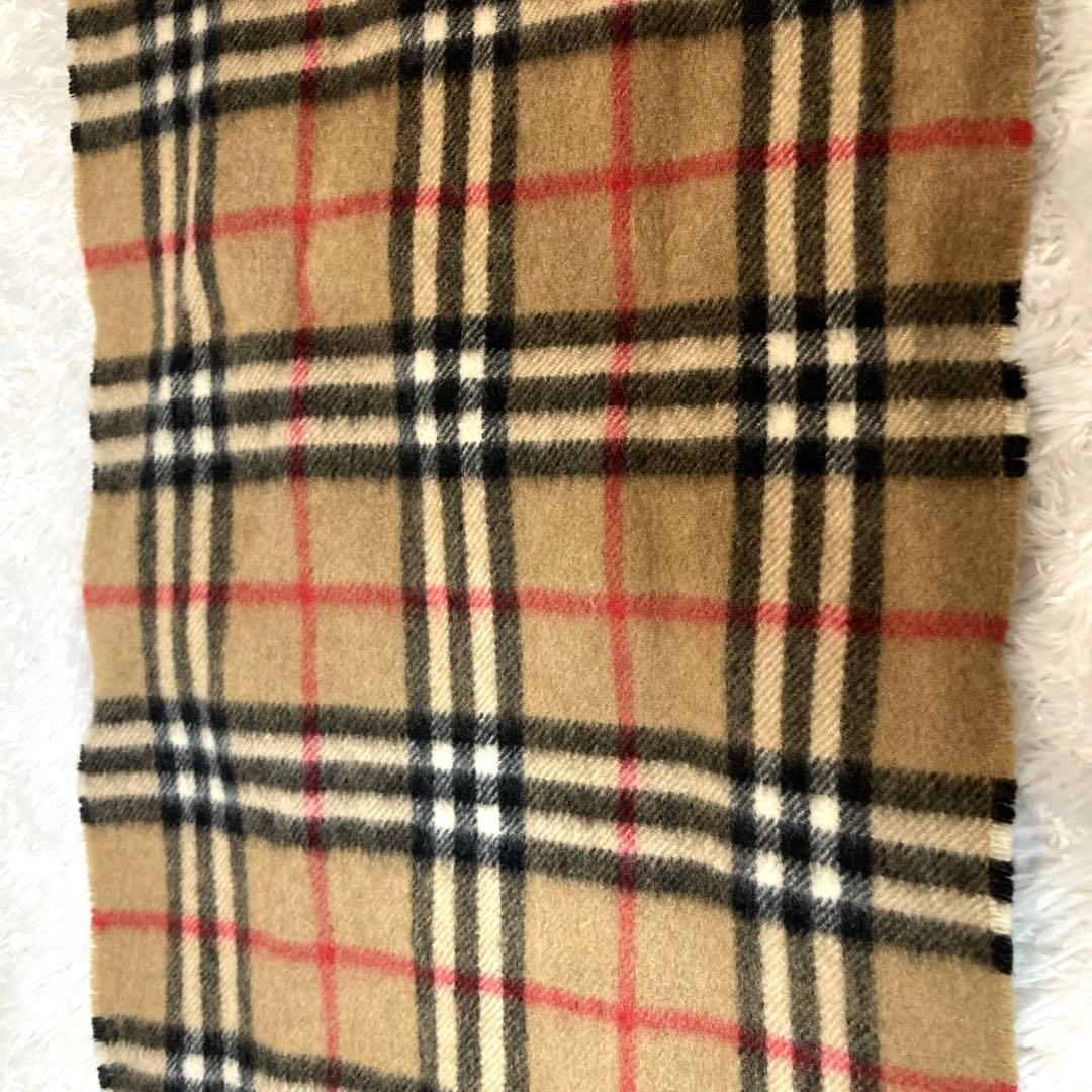 バーバリー カシミヤ100% マフラー ノバチェック ブラウン ベージュ