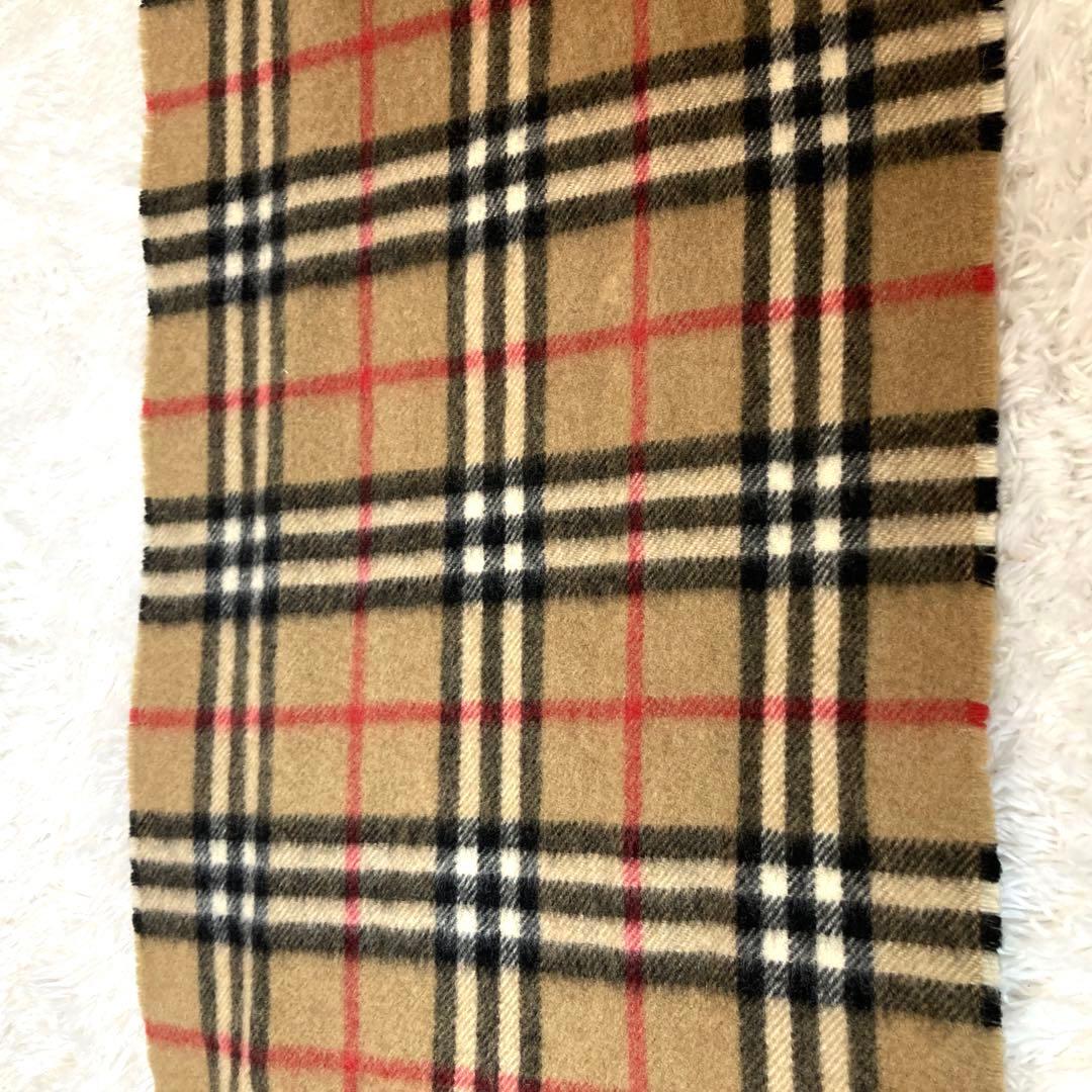 バーバリー カシミヤ100% マフラー ノバチェック ブラウン ベージュ