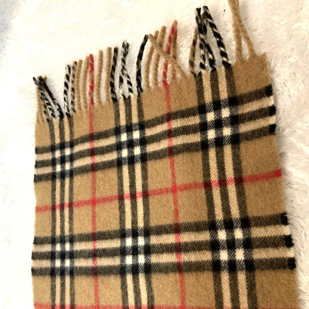 バーバリー カシミヤ100% マフラー ノバチェック ブラウン ベージュ