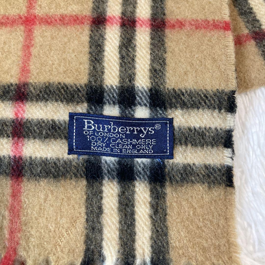 バーバリー カシミヤ100% マフラー ノバチェック ブラウン ベージュ