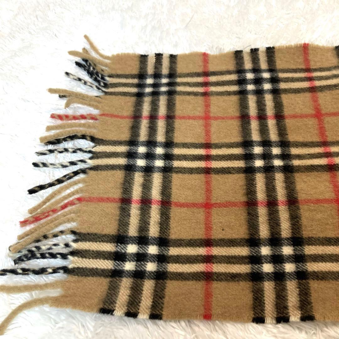 バーバリー カシミヤ100% マフラー ノバチェック ブラウン ベージュ