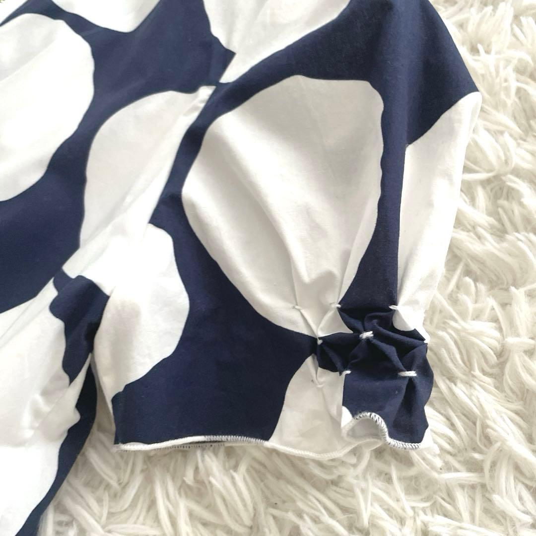 極美品✨ミミソル　ワンピース　水玉ドット　150 イタリア製 シャーリング 半袖