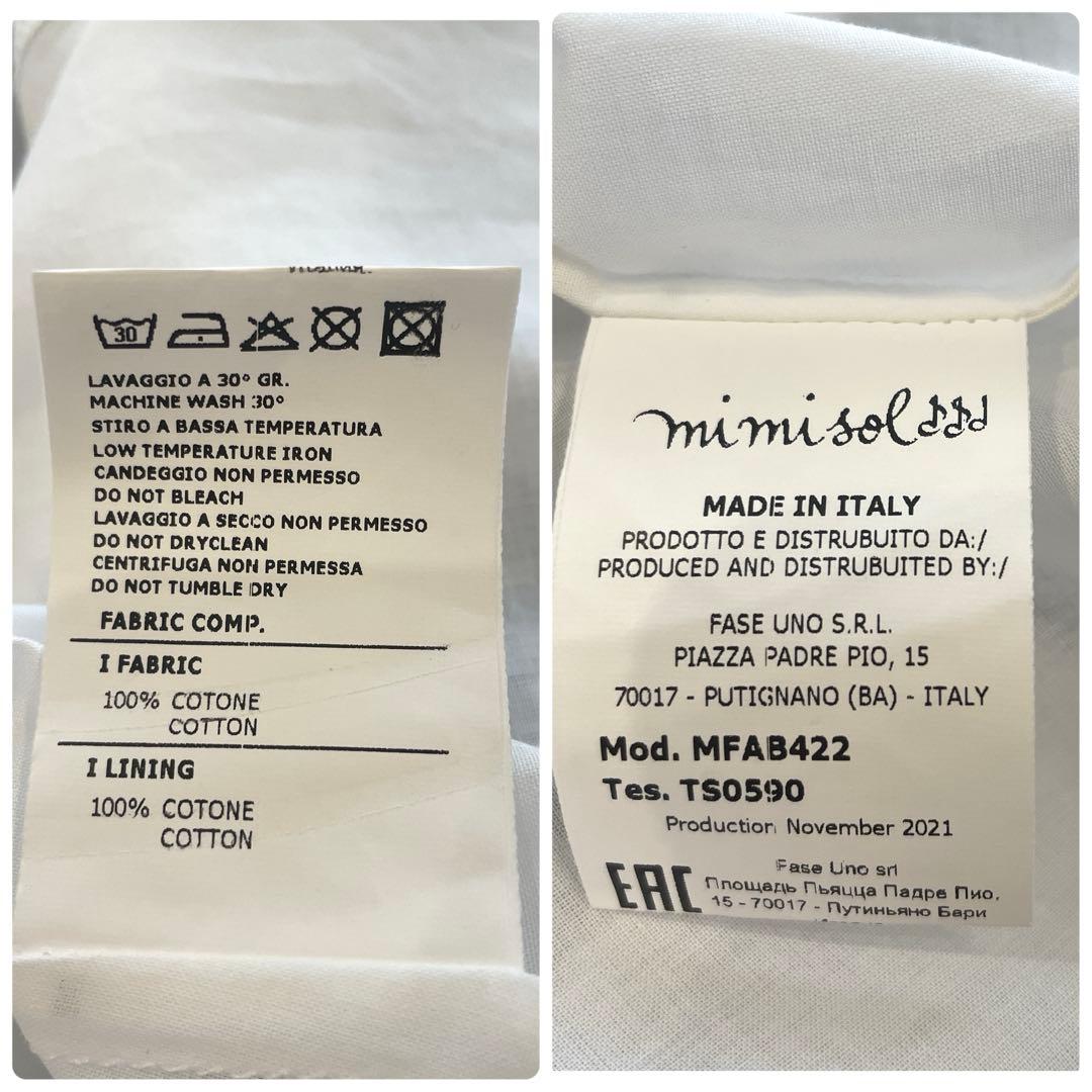 極美品✨ミミソル　ワンピース　水玉ドット　150 イタリア製 シャーリング 半袖